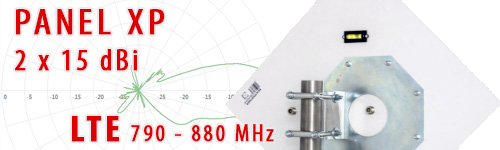 Antena Panel XP 2x15Dbi 790-880MHz LTE